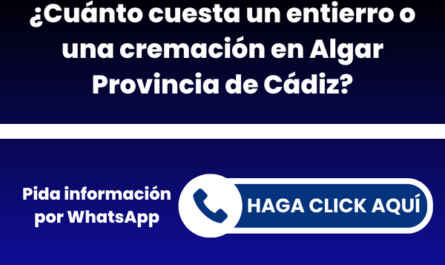 ¿Cuánto cuesta un entierro o una cremación en Algar Provincia de Cádiz?