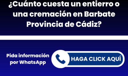 ¿Cuánto cuesta un entierro o una cremación en Barbate Provincia de Cádiz?