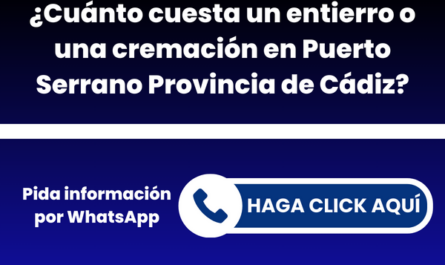 ¿Cuánto cuesta un entierro o una cremación en Puerto Serrano Provincia de Cádiz?